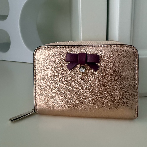 KATE SPADE Small Zip Around Card Case Wallet Other Wrapping Party Glitter NEW - Picture 10 of 16